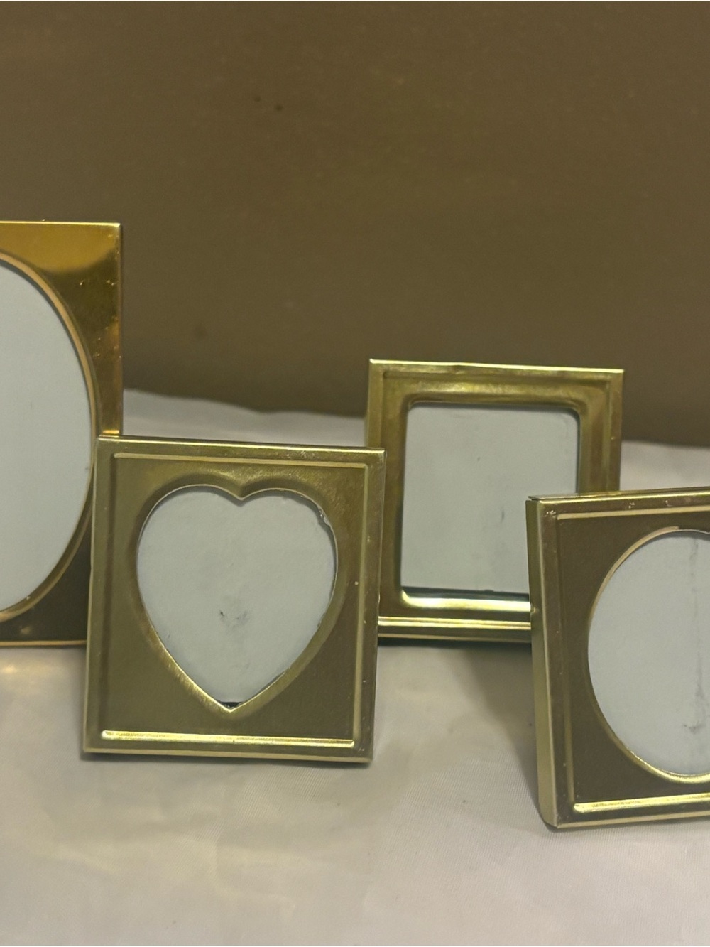 Gold Decorative Photo Frame Set - Square and Heart Accent